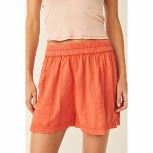 Free people get free pull on poplin short xl orange